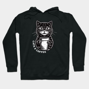 Cats and coffee aesthetic Hoodie